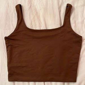 Brown crop tank top
